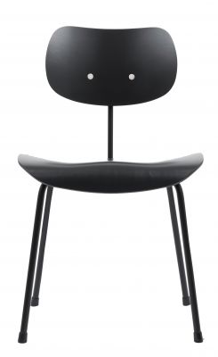 Schwarzer SE 68 Stuhl von Wilde+Spieth, minimalistisches Design mit abgerundeter Sitzfläche und Rückenlehne.